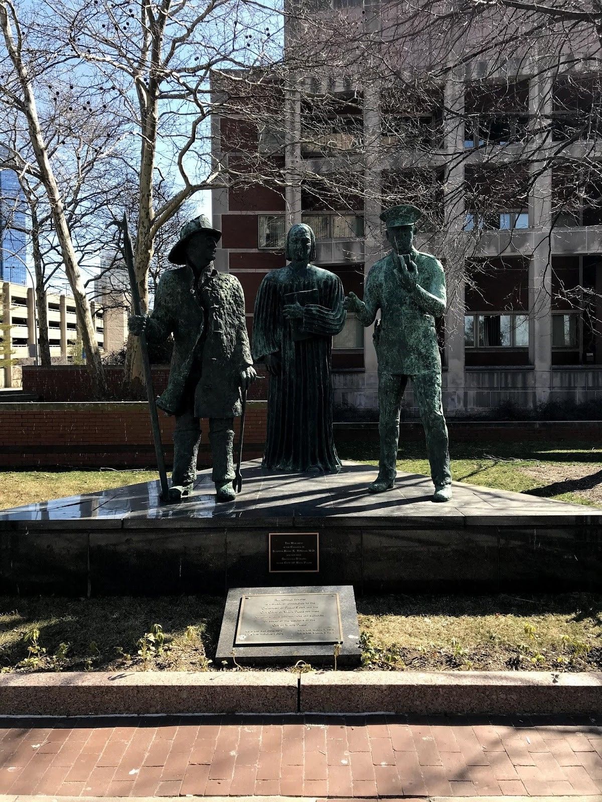 Three Statues in White Plains, NY